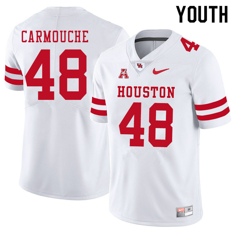 Youth #48 Jordan Carmouche Houston Cougars College Football Jerseys Sale-White